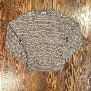 Vintage 90s Geometric Knit Sweater Made in USA